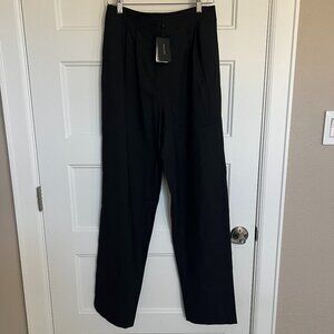 NWT Massimo Dutti High Waist Pleated Wool Blend Trousers Black Size EU 38 (US 6)